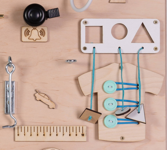 Сенсорно-маніпуляційна дошка Ikonka дерев'яна 75 x 50 см (5901549533880) - зображення 2