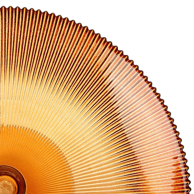 Patera na tort Vilde szklana na nóżce Bursztynowa 28 cm (8721037043557) - obraz 3