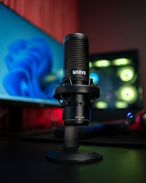 Mikrofon Marvo Blast 60 RGB USB Type-C Black (MIC-07 BK) - obraz 12