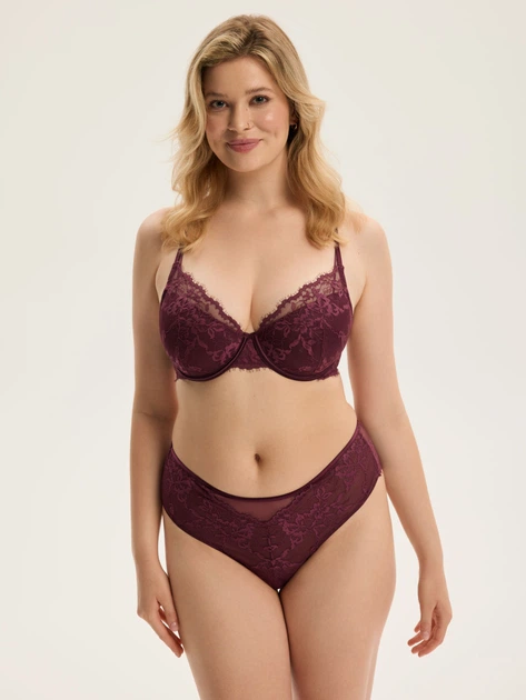 Бюстгальтер з кісточками мереживний Esotiq Cloe 43532-93X 85B Бордовий (5903972680513) - зображення 3
