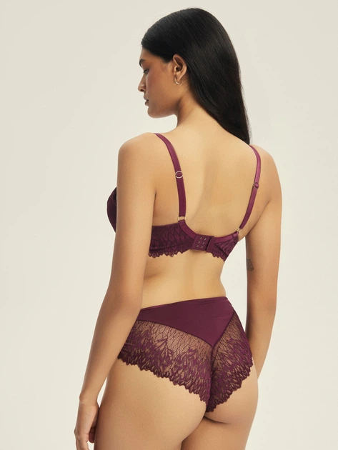 Бюстгальтер з кісточками мереживний Esotiq Ofiel 44216-93X 80F Бордовий (5903972701508) - зображення 4