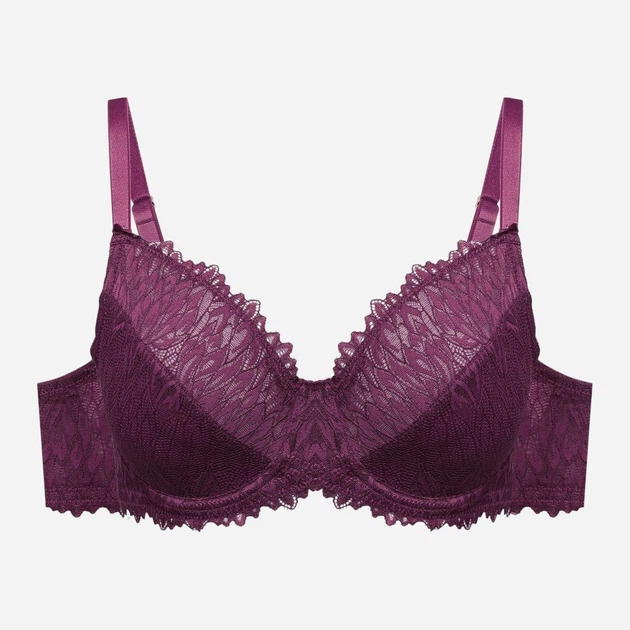 Бюстгальтер з кісточками мереживний Esotiq Ofiel 44216-93X 80F Бордовий (5903972701508) - зображення 5