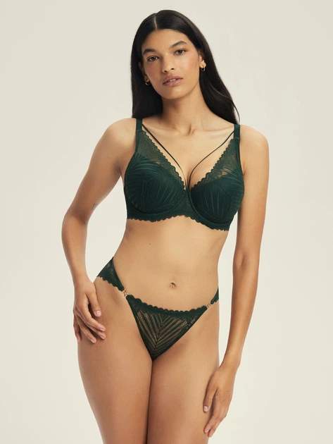 Бюстгальтер Push-up з кісточками мереживний Esotiq Onika 44220-67X 65F Зелений (5903972666814) - зображення 6