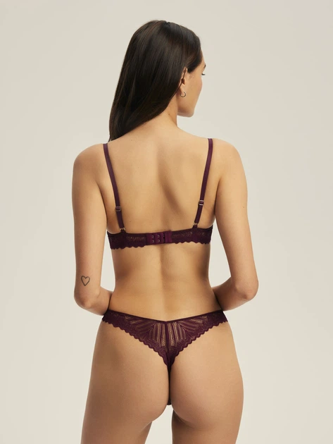 Бюстгальтер Push-up з кісточками мереживний Esotiq Onika 44220-93X 65E Бордовий (5903972666999) - зображення 4