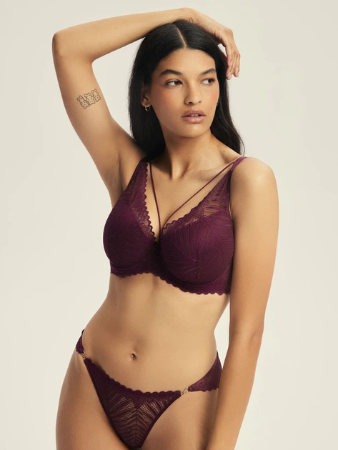 Бюстгальтер Push-up з кісточками мереживний Esotiq Onika 44220-93X 70E Бордовий (5903972666937) - зображення 5