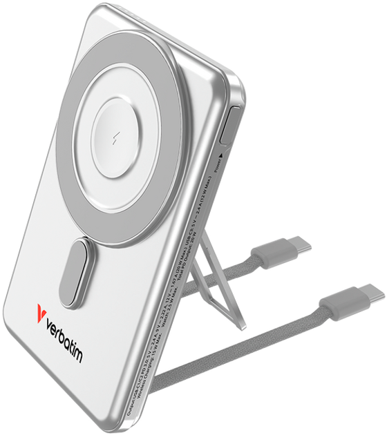 Павербанк Verbatim Charge 'n' Go 2C 5000 mAh 20 W Silver (23942322764) - зображення 1