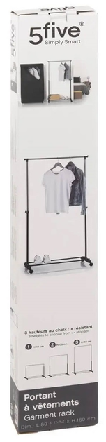 Stojak na ubrania 5five Simply Smart teleskopowy na kółkach (3560238974742) (955555911046355) - Outlet - obraz 5