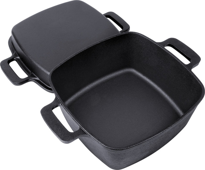 Набір каструль Vilde Cast Line 2 в 1 чавунний з кришкою Чорний 4.5 л / 1.8 л (5900670102361) - зображення 2