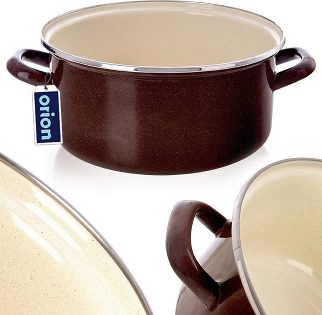 Каструля емальована Orion Brown Коричнева 4 л (8592381204839) - зображення 5