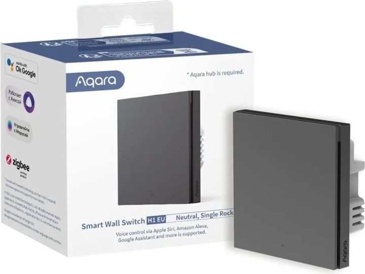 Przełącznik Aqara Smart Wall Switch H1 pojedynczy z przewodem neutralnym Szary (WS-EUK03-G) - obraz 4