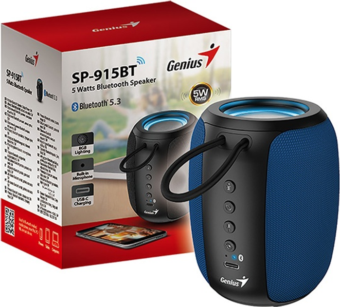 Портативна колонка Genius SP-915BT 5W RGB Blue (31730052402) - зображення 5
