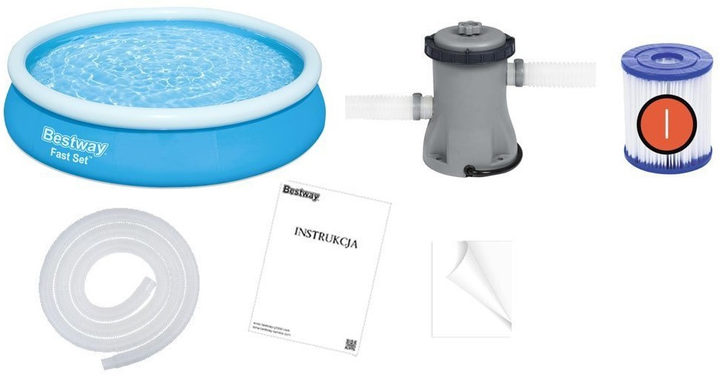 Nadmuchiwany basen Bestway 57274  Fast  Set z pompą filtrującą 366 × 76 cm (6942138951394) - obraz 9