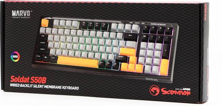 Klawiatura przewodowa Marvo K638B Soldat S50B USB Black (6932391936115) - obraz 5