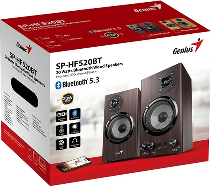 Акустична система Genius SP-HF520BT Dark Brown (31730054401) - зображення 3