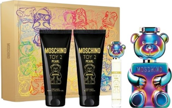 Набір унісекс Moschino Toy 2 Pearl Парфумована вода 100 мл + Мініатюра Парфумована вода 10 мл + Лосьйон для тіла 100 мл + Гель для душу 100 мл (8011003903382) - зображення 1