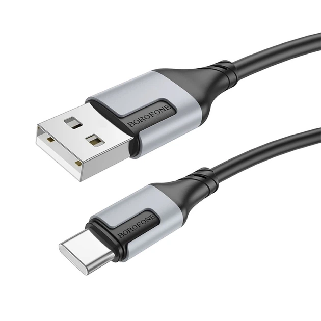 Кабель BOROFONE BX101 USB to Type-C data 3A 1m чорний - Фото 1 Кабель BOROFONE BX101 USB to Type-C data 3A 1m чорний - зображення 1