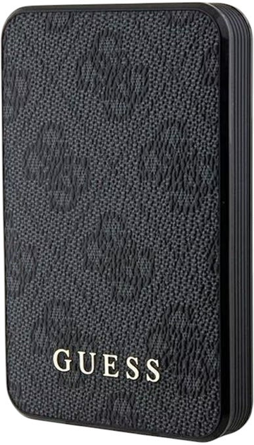 Powerbank Guess 4G Leather Metal Logo 5000mAh 15W USB-C Black (3666339171377) - obraz 1