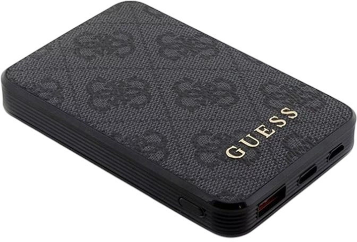 Powerbank Guess 4G Leather Metal Logo 5000mAh 15W USB-C Black (3666339171377) - obraz 5