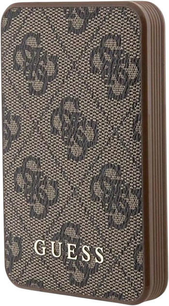 Powerbank Guess 4G Leather Metal Logo 5000mAh 15W USB-C Brown (3666339171391) - obraz 1