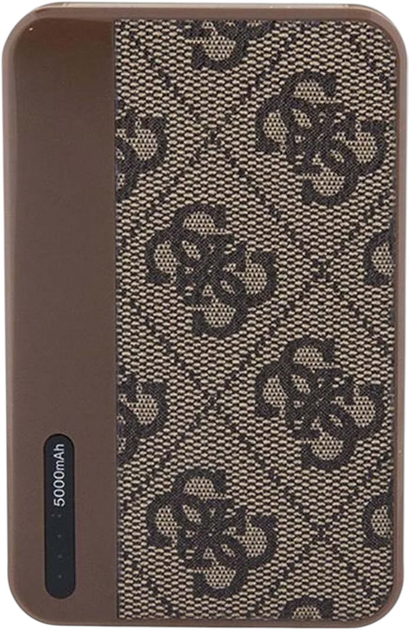 Powerbank Guess 4G Leather Metal Logo 5000mAh 15W USB-C Brown (3666339171391) - obraz 4