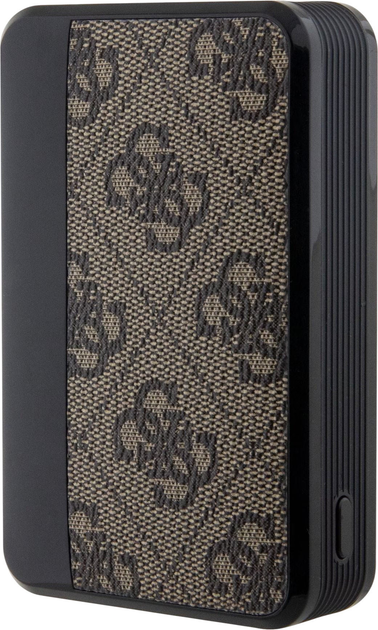 Powerbank Guess 4G Leather Metal Logo 10000mAh 18W USB-C Brown (3666339171407) - obraz 4