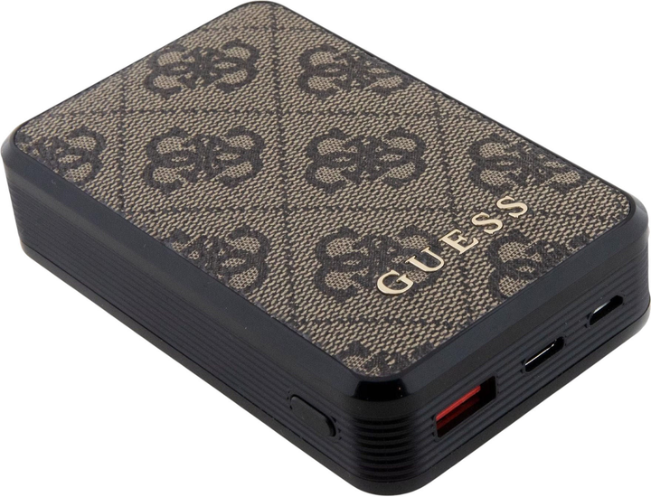 Powerbank Guess 4G Leather Metal Logo 10000mAh 18W USB-C Brown (3666339171407) - obraz 5