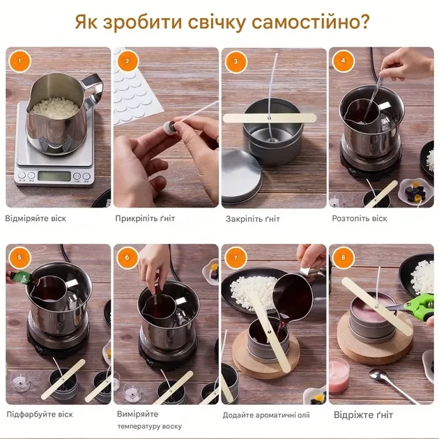 Набір для виготовлення свічок своїми руками з соєвого воску - Уцінка - зображення 4