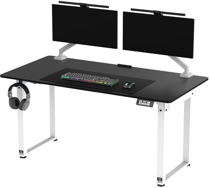 Biurko gamingowe ULTRADESK Uplift V2 Black/White (UDESK-UP-WTBB) - obraz 1