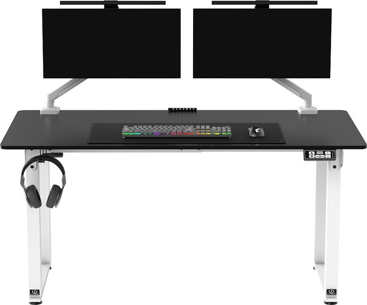Biurko gamingowe ULTRADESK Uplift V2 Black/White (UDESK-UP-WTBB) - obraz 2