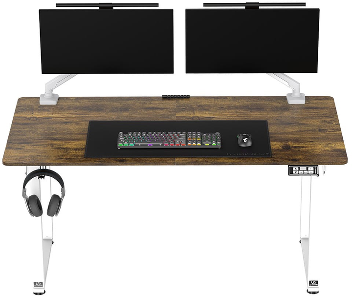 Biurko gamingowe ULTRADESK Uplift V2 Brown/White (UDESK-UP-WTOO) - obraz 2