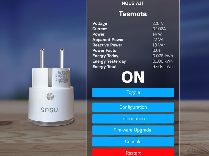 Inteligentna gniazdko Wi-Fi Nous A1T Tasmota (5907772033722) - obraz 2