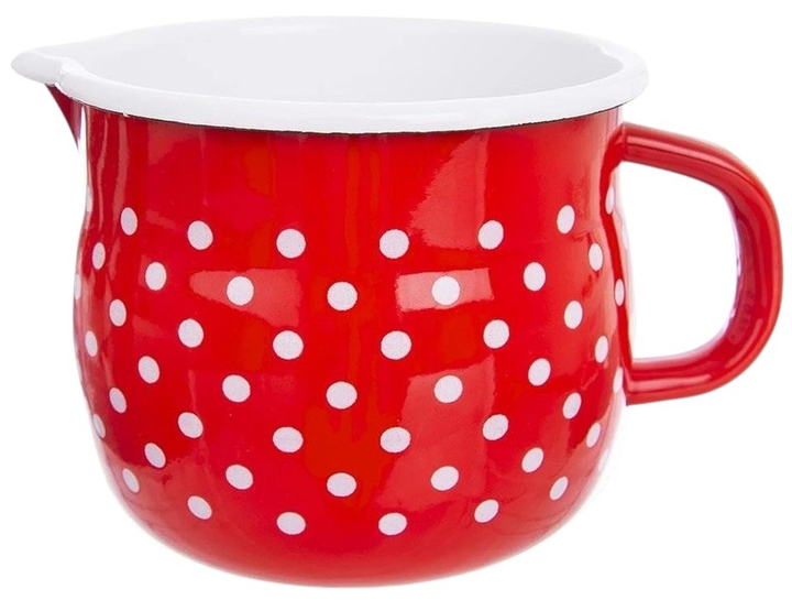 Kubek Orion Tecka emaliowany w grochy Czerwony 1.9 l (8592381160432) - obraz 1