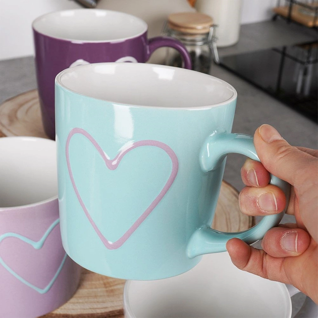 Zestaw kubków Orion ceramicznych Wielokolorowych 600 ml 4 szt (126991X4) - obraz 5