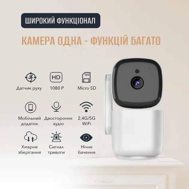 Умная WiFi IP камера для дома видеонаблюдения Noxon Smart Camera 360 охрана для вашего дома и квартиры без слепых зон с двухсторонней связью - изображение 4