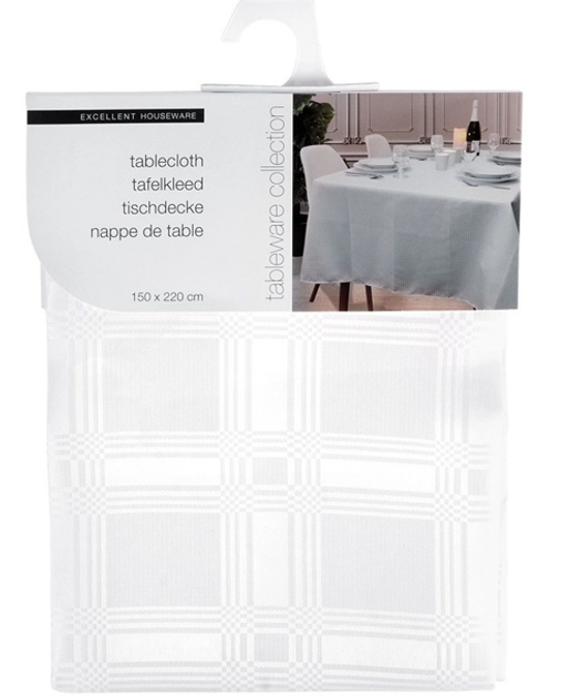 Obrus Excellent Houseware Biały 220 x 150 cm (8719987552472) - obraz 1
