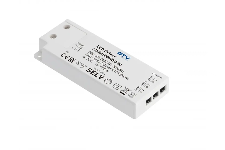 Трансформатор GTV SLIM EASY CLICK 12V 9W з проводом і miniAMP (00051581) - изображение 2