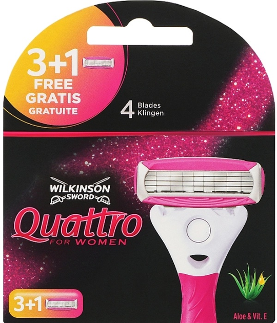 Набір змінних картриджів для гоління Wilkinson Sword Quattro для жінок 4 шт (4027800114207) - зображення 1