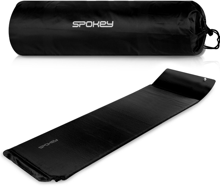 Килимок самонадувний з подушкою Spokey Savory Pillow 186 x 50 x 2.5 см Чорний 944185 (5905339441850) - зображення 2