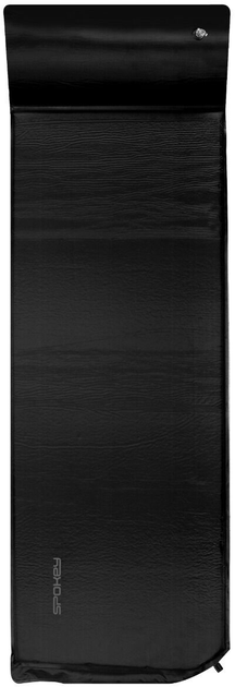 Килимок самонадувний з подушкою Spokey Savory Pillow 186 x 50 x 2.5 см Чорний 944185 (5905339441850) - зображення 1