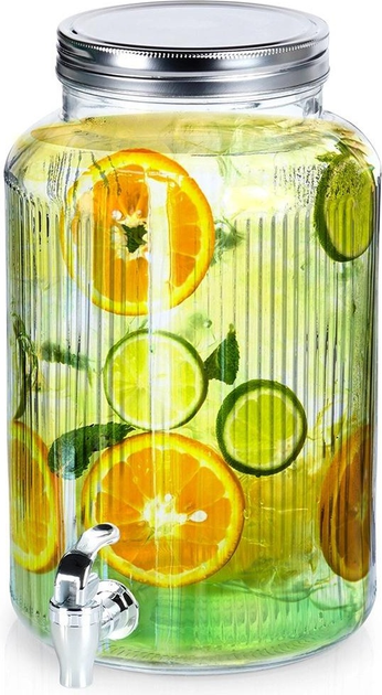 Скляна банка для напоїв Vilde з краником 6.2 л (5904316470968) - зображення 4