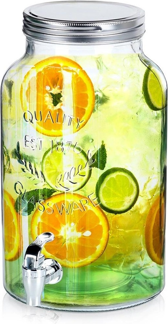 Скляна банка для напоїв Vilde з краником 6.2 л (5904316470982) - зображення 4