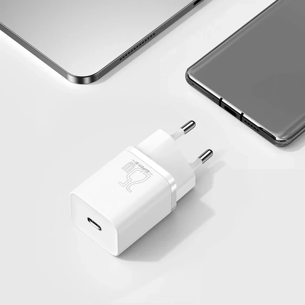 Зарядное Устройство Baseus Super Silicone PD Charger 25W (1Type-C) white - Фото 2 Зарядное Устройство Baseus Super Silicone PD Charger 25W (1Type-C) white - изображение 2