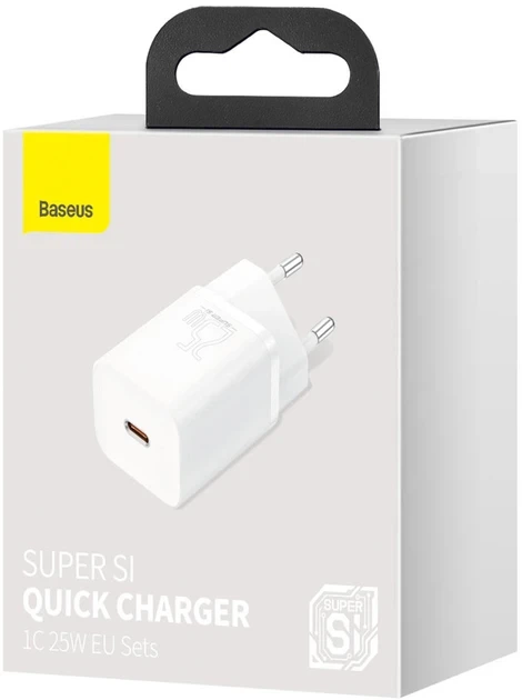 Зарядное Устройство Baseus Super Silicone PD Charger 25W (1Type-C) white - Фото 3 Зарядное Устройство Baseus Super Silicone PD Charger 25W (1Type-C) white - изображение 3