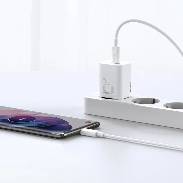 Зарядное Устройство Baseus Super Silicone PD Charger 25W (1Type-C) white - Фото 6 Зарядное Устройство Baseus Super Silicone PD Charger 25W (1Type-C) white - изображение 6