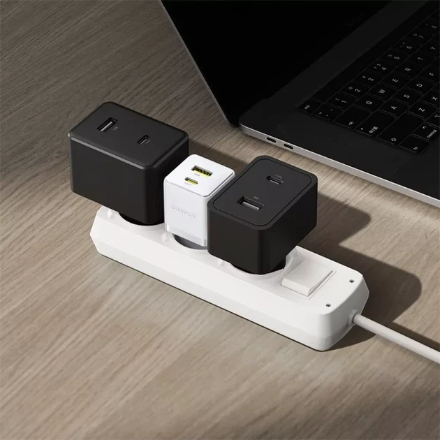 Зарядное Устройство Baseus Palm Fast Charger 20W (Type-C+USB) + кабель Type-C-Type-C 60W (1m) white - изображение 5