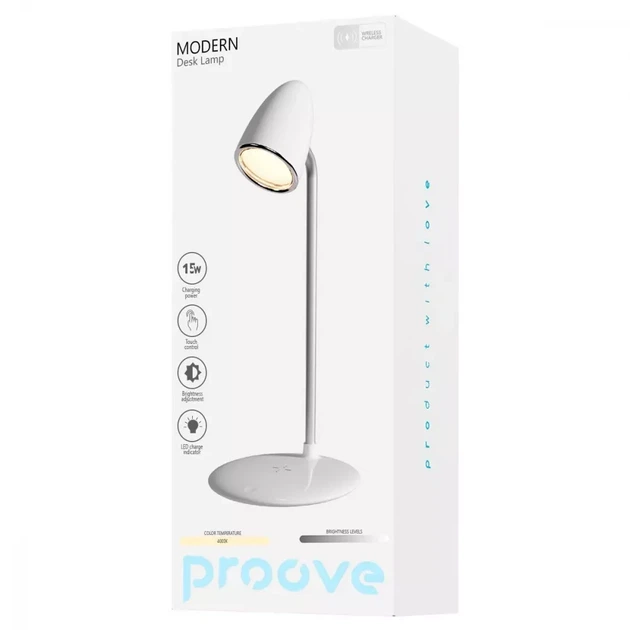 Настольная лампа с Беспроводной Зарядкой Proove Modern white (PLMD05002002) - изображение 5