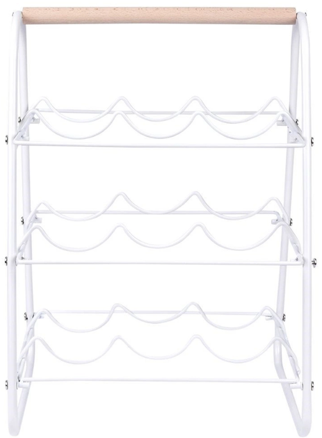 Підставка для вина Excellent Houseware металева на 9 пляшок Біла 33 x 29 x 46 см (8720573226486) - зображення 3