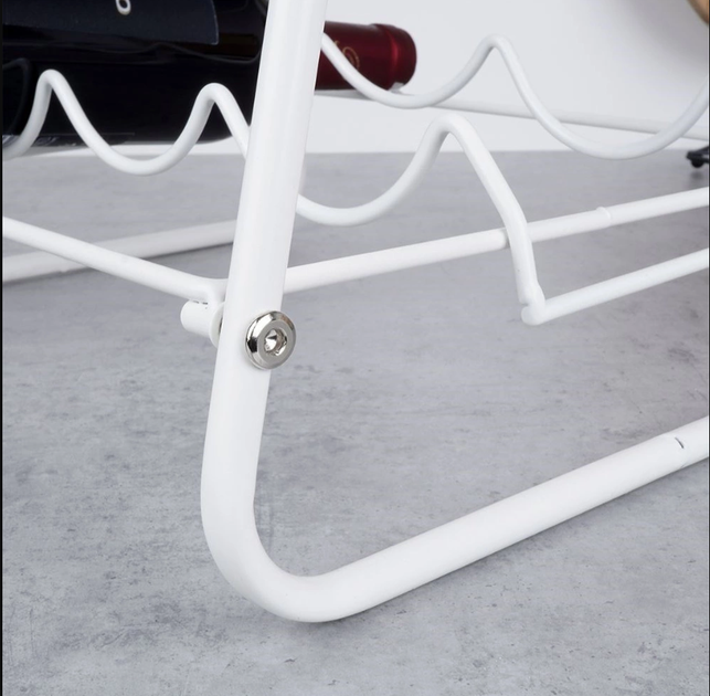 Підставка для вина Excellent Houseware металева на 9 пляшок Біла 33 x 29 x 46 см (8720573226486) - зображення 9