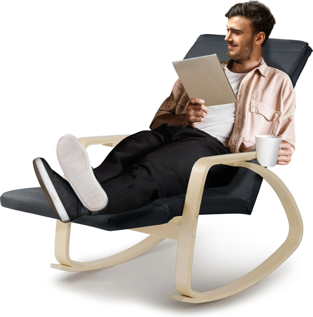 Fotel wypoczynkowy bujany Sofotel Suzi Szary (5908220477211) - obraz 6