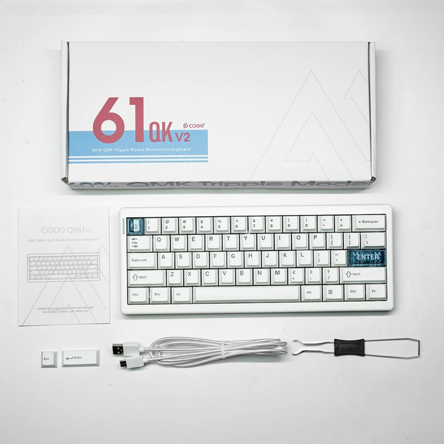 Механічна клавіатура Cidoo QK61 V2 / Три режими підключення / 60